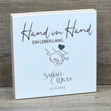 Wooden Block - Hand in Hand