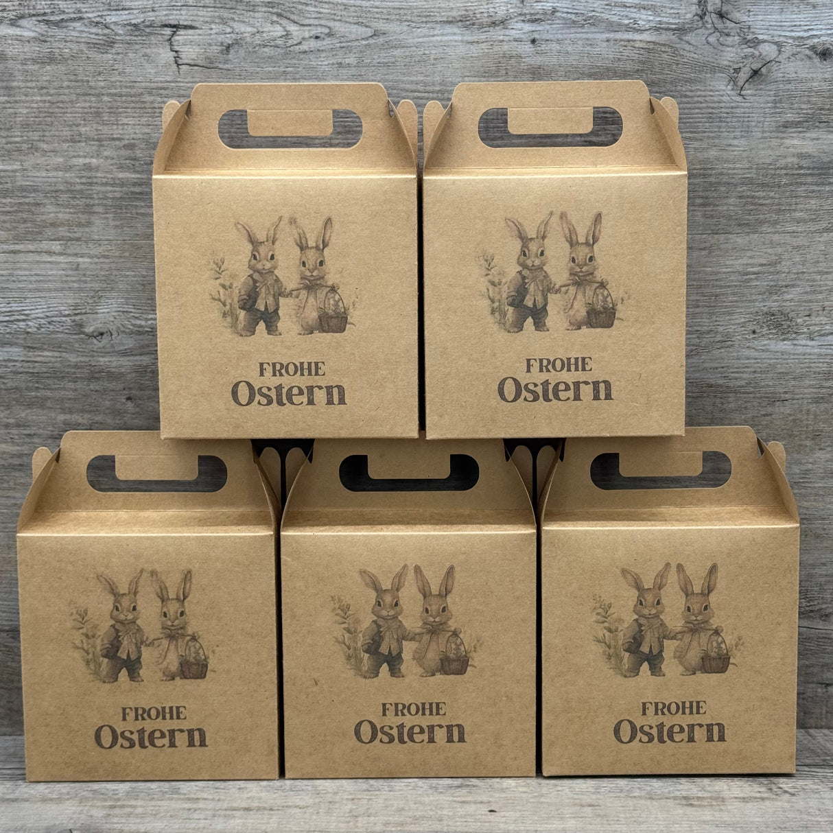 Giebelverpackung klein, Frohe Ostern, 5 Stück