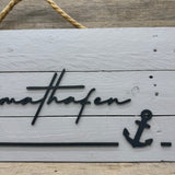 Holzschild Heimathafen - Anker