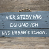 Holzschild 'Du und ich'