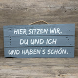 Holzschild 'Du und ich'