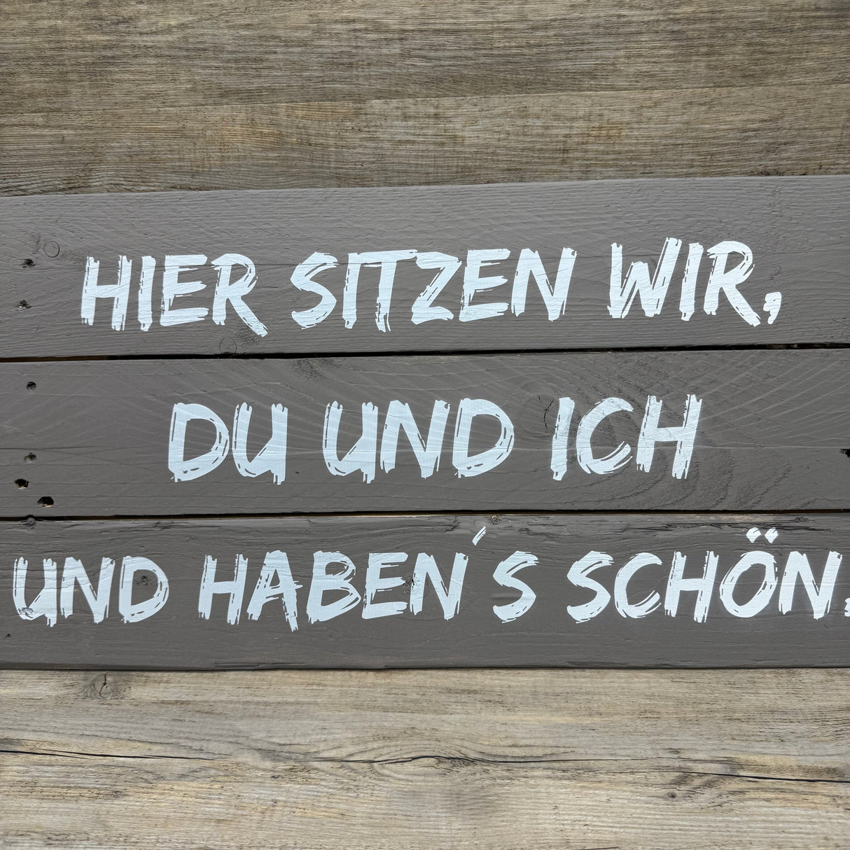 Holzschild 'Du und ich'