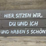Holzschild 'Du und ich'
