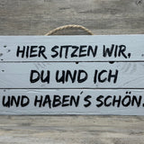 Holzschild 'Du und ich'