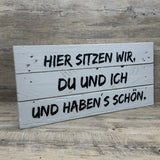 Holzschild 'Du und ich'