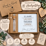 Geschenkset Hölzerne Hochzeit - personalisiertes Geschenk zum 10. Hochzeitstag