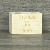 Holzkästchen Schatzkiste, personalisiert