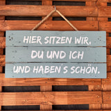 Holzschild 'Du und ich'