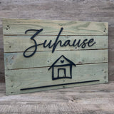 Holzschild Zuhause - Haus