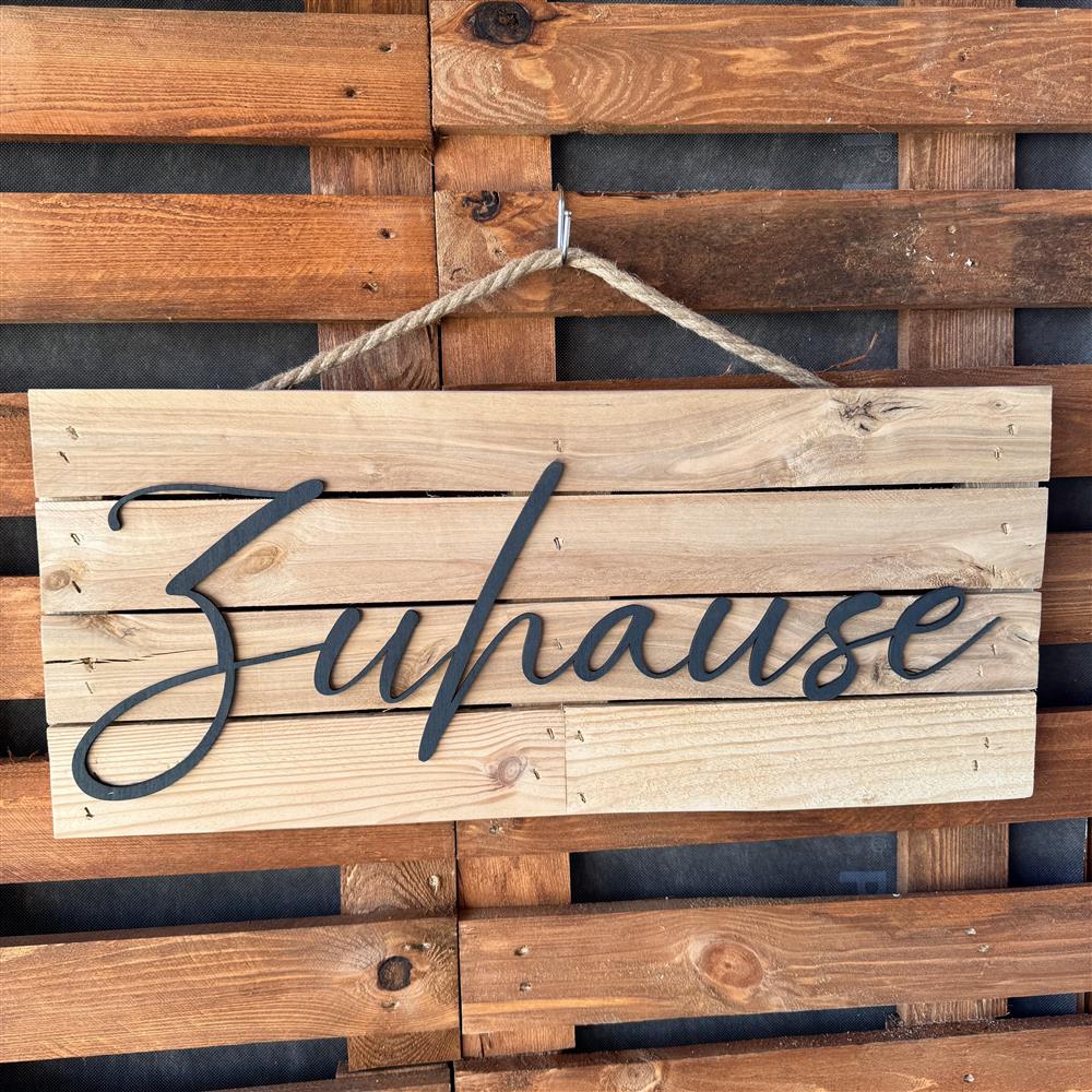 Holzschild Zuhause - Koordinaten