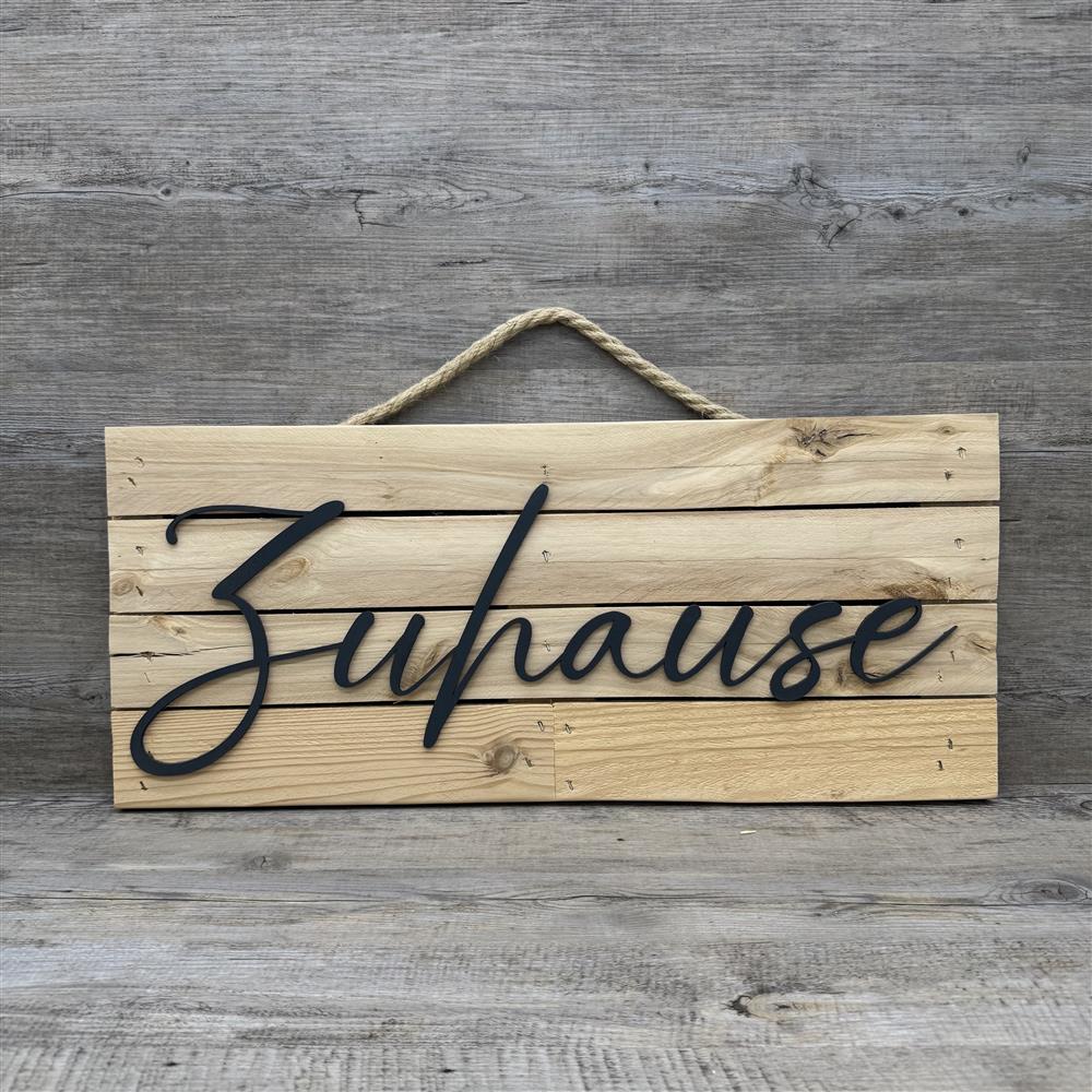 Holzschild Zuhause - Koordinaten