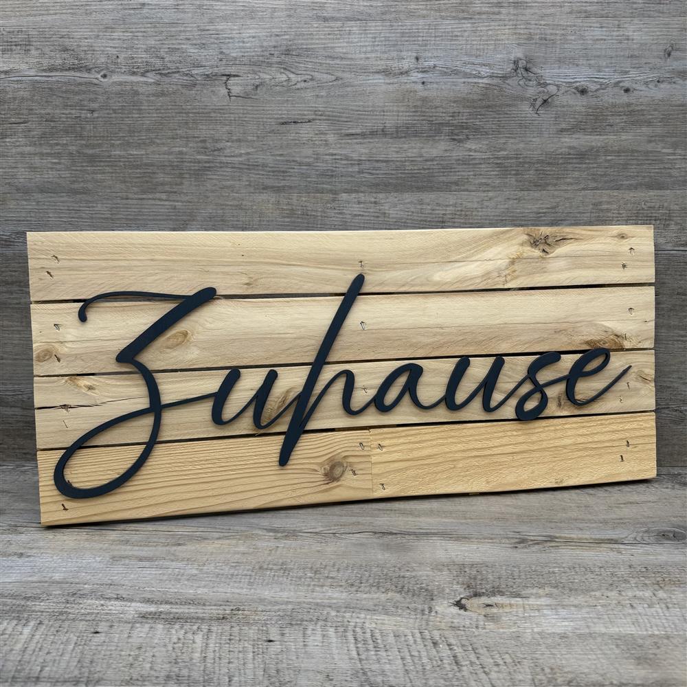 Holzschild Zuhause - Koordinaten