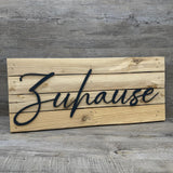 Holzschild Zuhause - Koordinaten