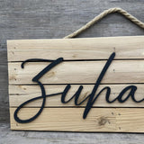 Holzschild Zuhause - Koordinaten