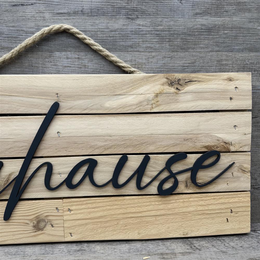 Holzschild Zuhause - Koordinaten