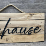 Holzschild Zuhause - Koordinaten