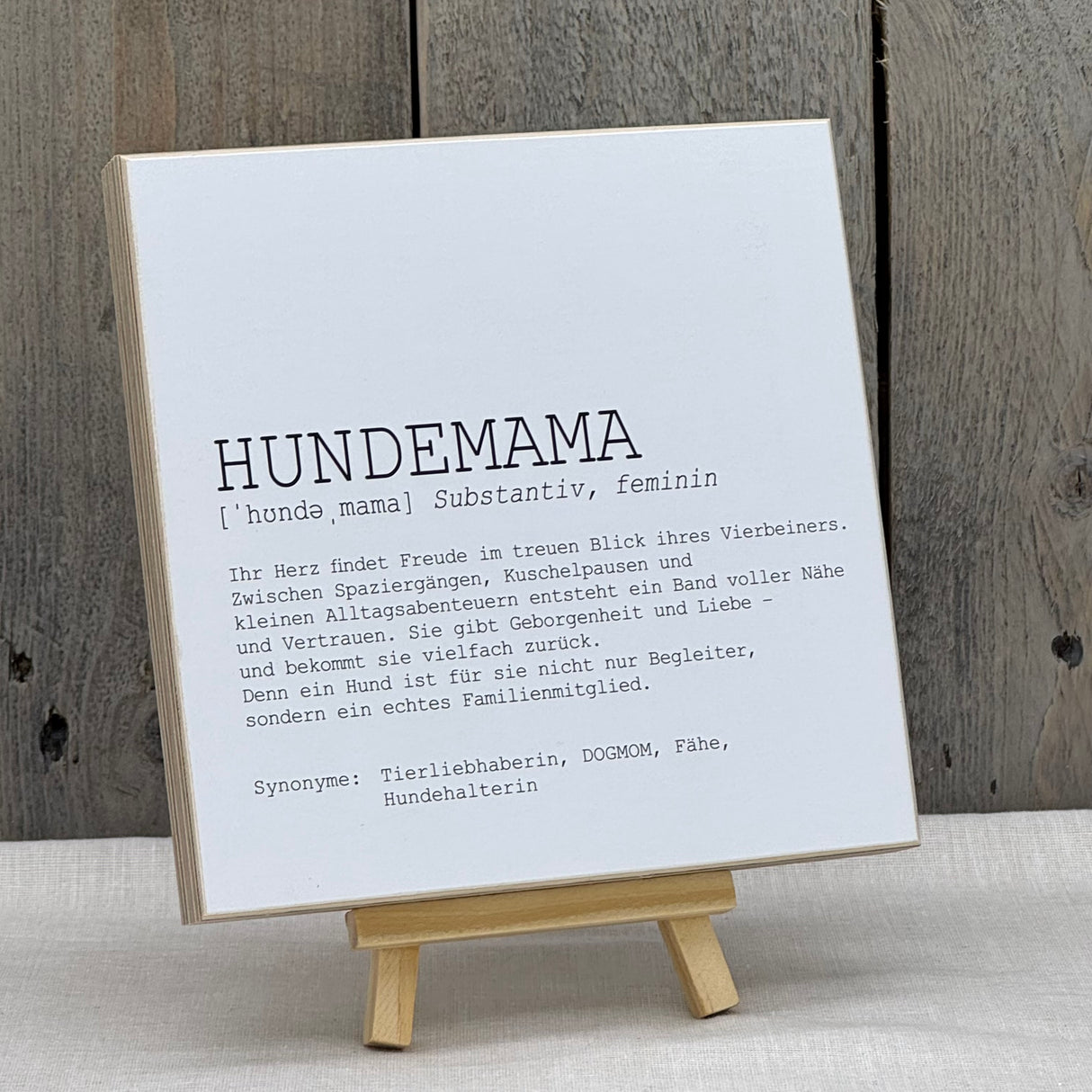 Wooden Block - Hundemama, personalisierbar