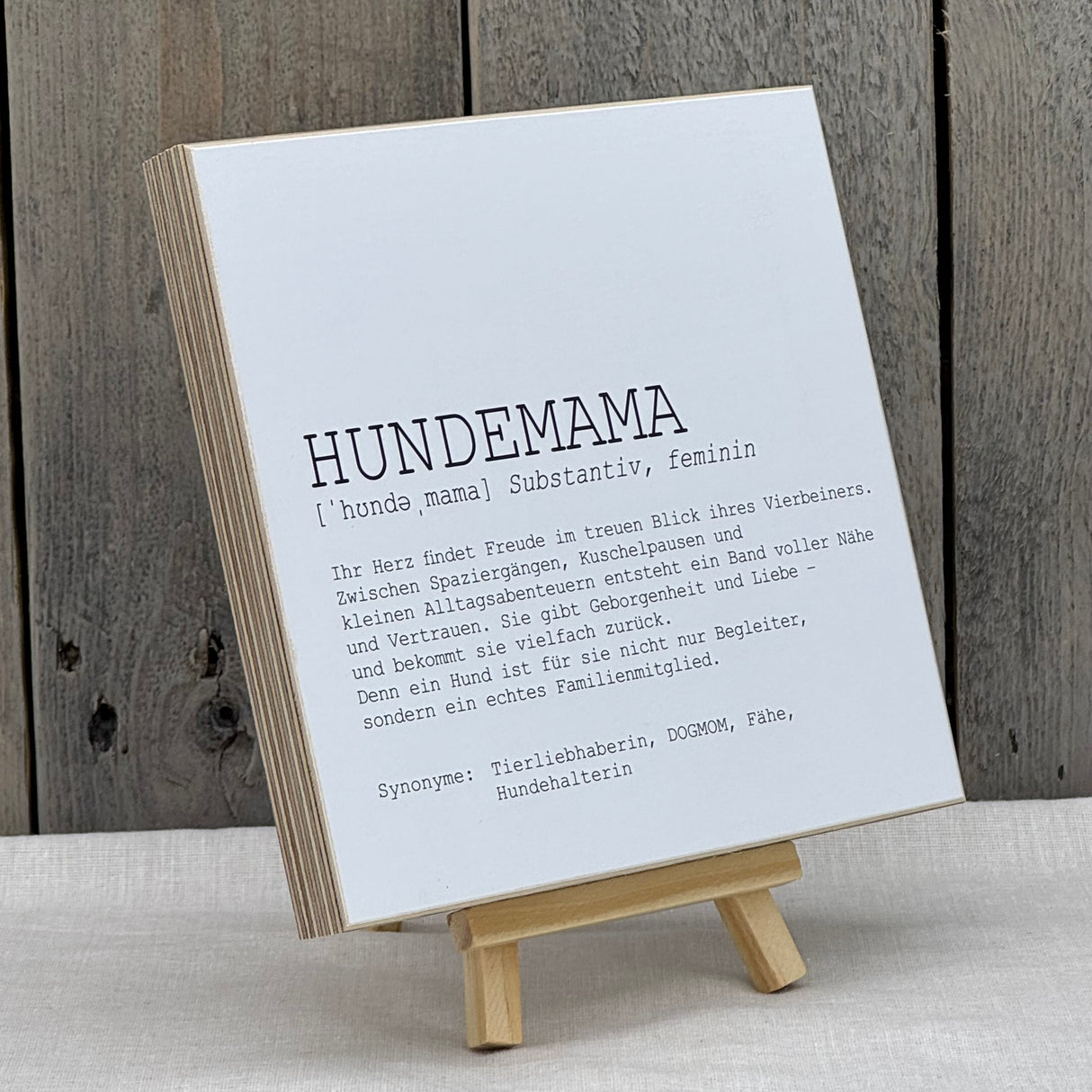Wooden Block - Hundemama, personalisierbar