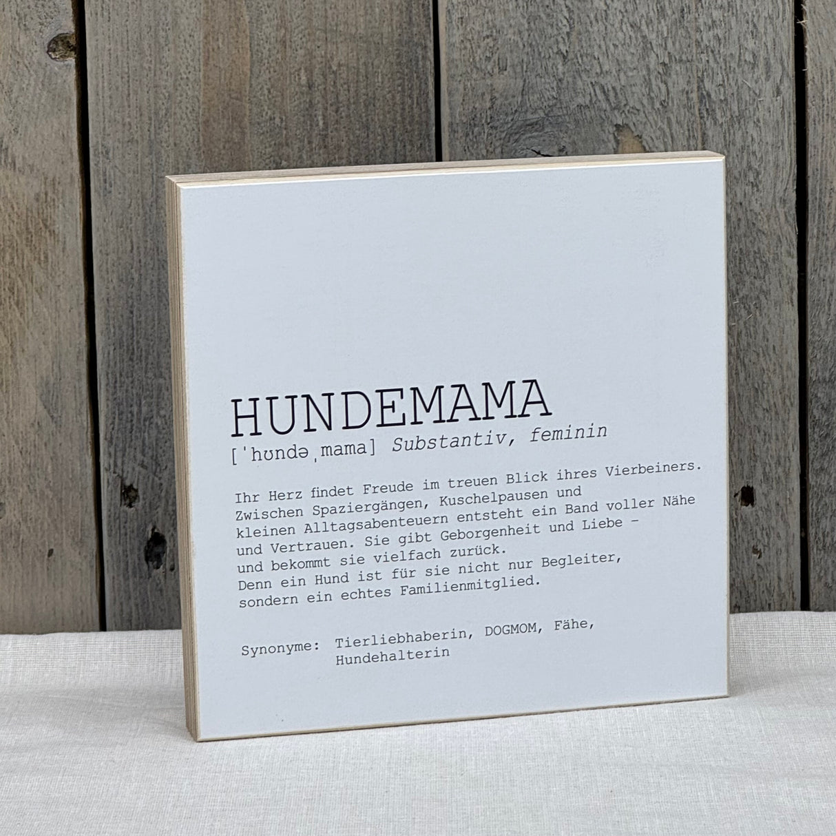 Wooden Block - Hundemama, personalisierbar