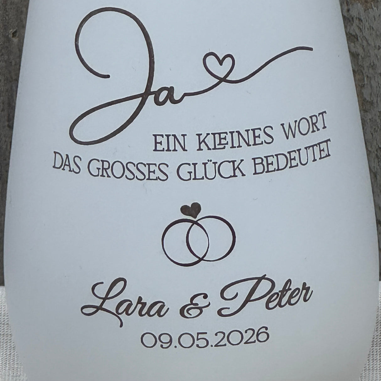 Deko Light - Ja - ein kleines Wort das grosses Glück bedeutet, personalisierbar