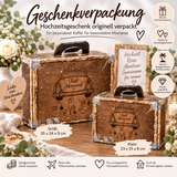 Geschenkkoffer Lederoptik „Just Married“ – Geschenkverpackung zur Hochzeit