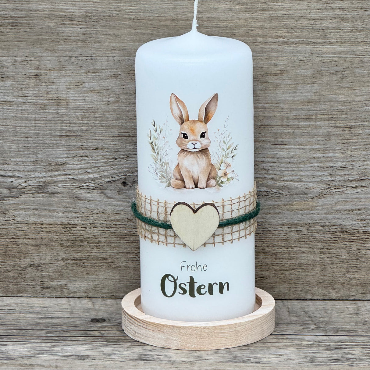 Stumpenkerze Frohe Ostern, Osterhase