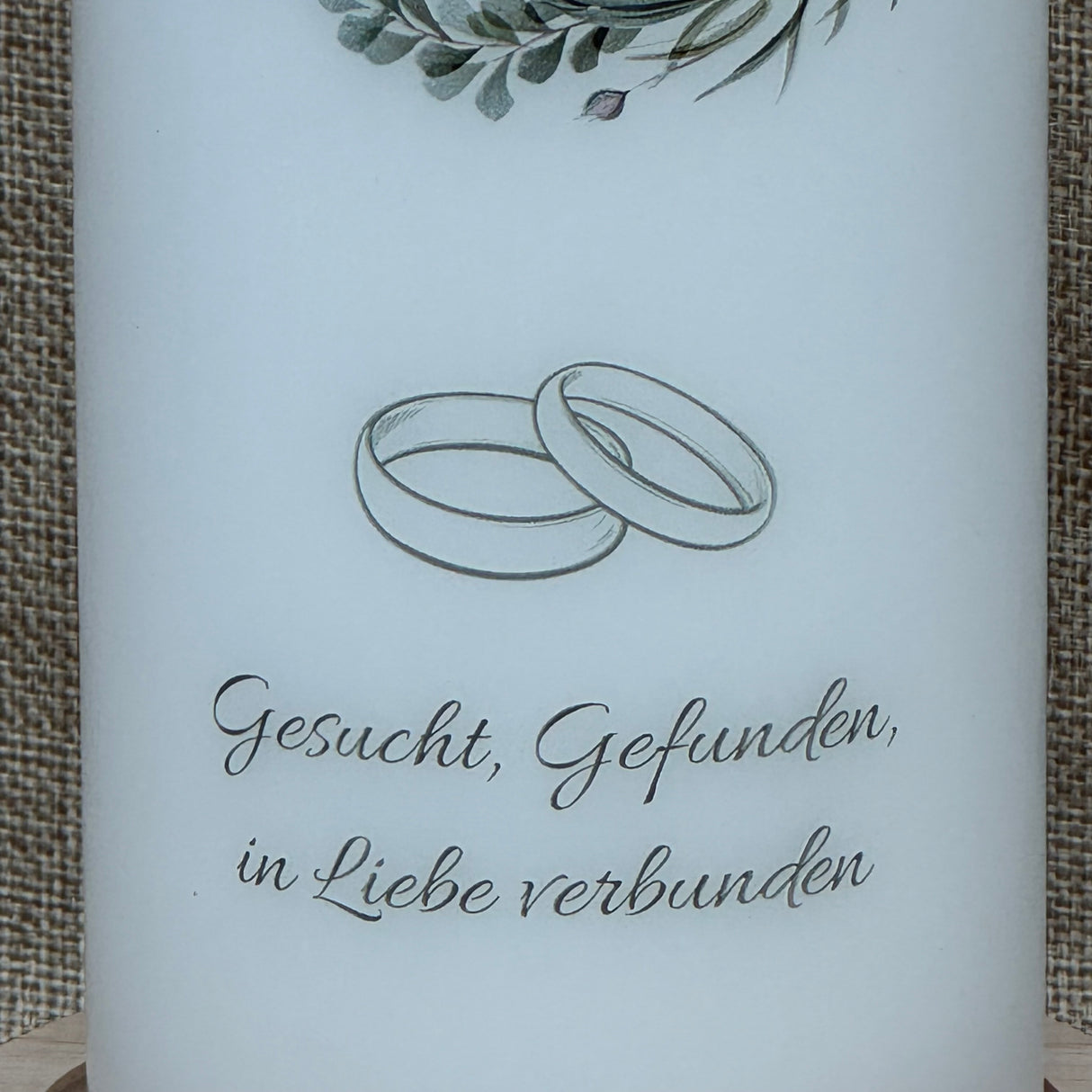 Personalisierte Hochzeitskerze mit Namen & Datum