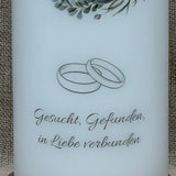 Personalisierte Hochzeitskerze mit Namen & Datum