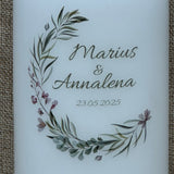 Personalisierte Hochzeitskerze mit Namen & Datum