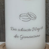 Personalisierte Hochzeitskerze mit Namen & Datum