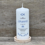 Kerze Firmung - Fisch, personalisiert