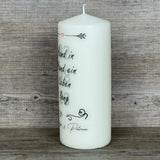 Kerze 20 x 8cm, Hochzeit - Hand in Hand ein Leben lang, personalisierbar