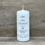 Personalisierte Kommunionskerze - Fisch