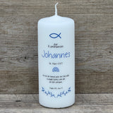 Personalisierte Kommunionskerze - Fisch