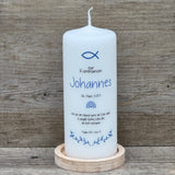 Personalisierte Kommunionskerze - Fisch