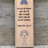 Holzkreuz, Kommunion - Fisch, personalisiert