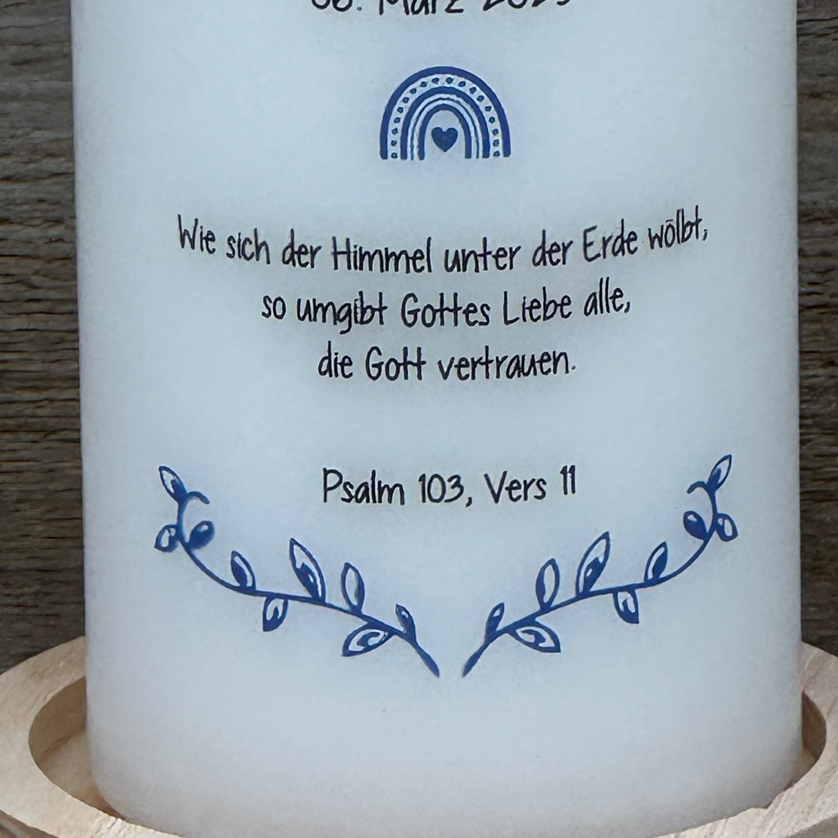 Personalisierte Kommunionskerze - Fisch