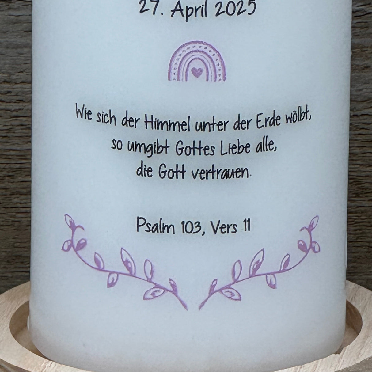 Kerze, Kommunion - Fisch, personalisiert