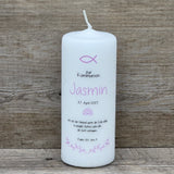 Personalisierte Kommunionskerze - Fisch