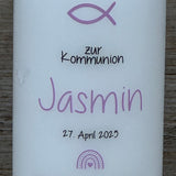 Personalisierte Kommunionskerze - Fisch
