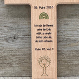 Holzkreuz, Kommunion - Taube personalisiert