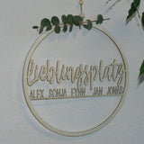 Deko Ring Lieblingsplatz mit Wunschnamen, 38cm