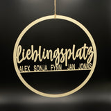 Deko Ring Lieblingsplatz mit Wunschnamen, 38cm