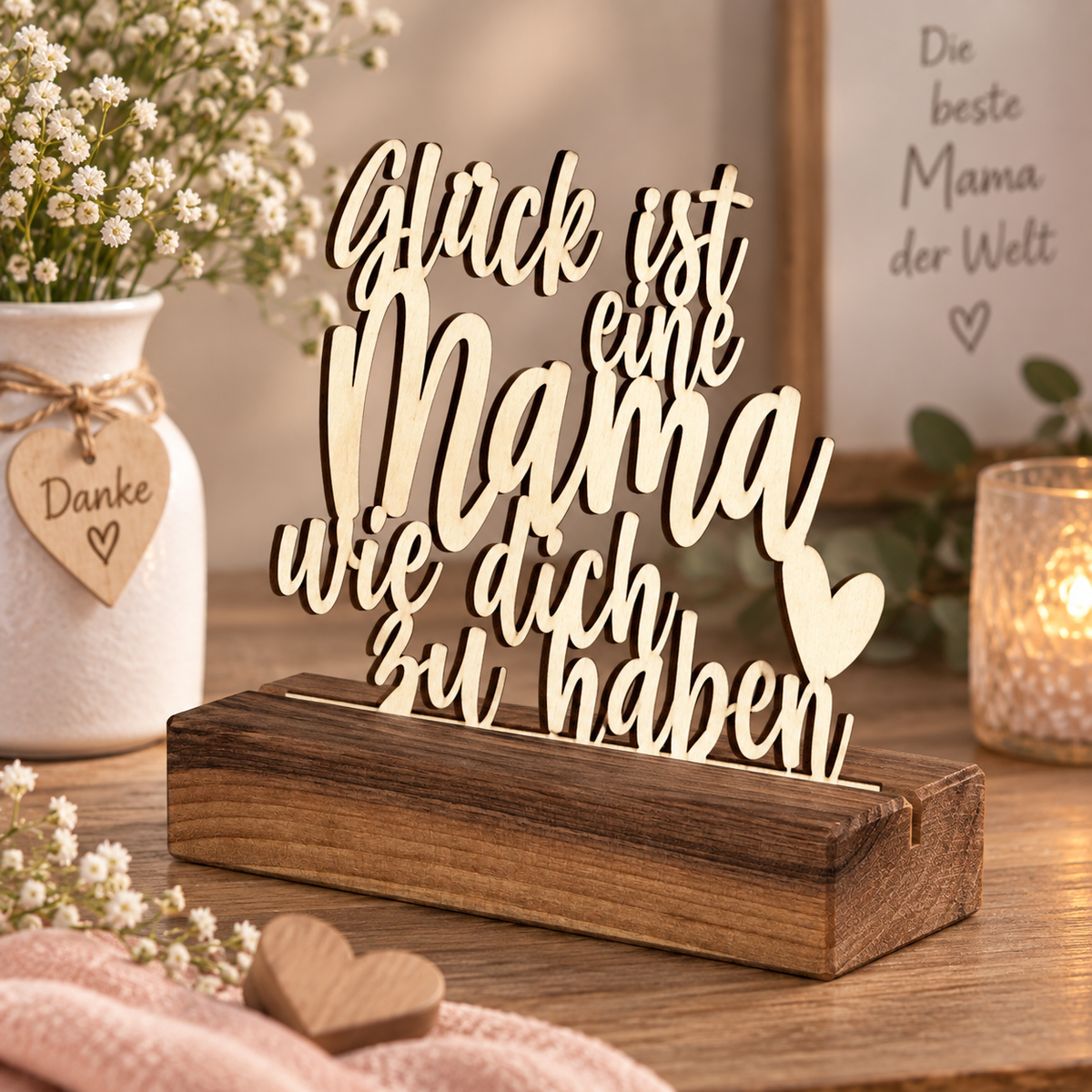 Deko Aufsteller Glück ist eine Mama wie dich zu haben | personalisiert
