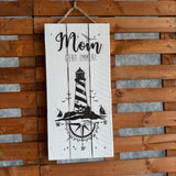 Holzschild Moin geht immer - Leuchtturm