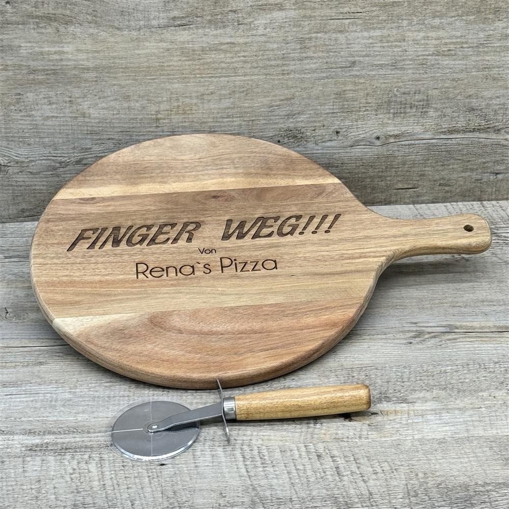 Pizzabrett - Finger weg, personalisierbar