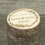 Ringdose Baumstamm, personalisiert