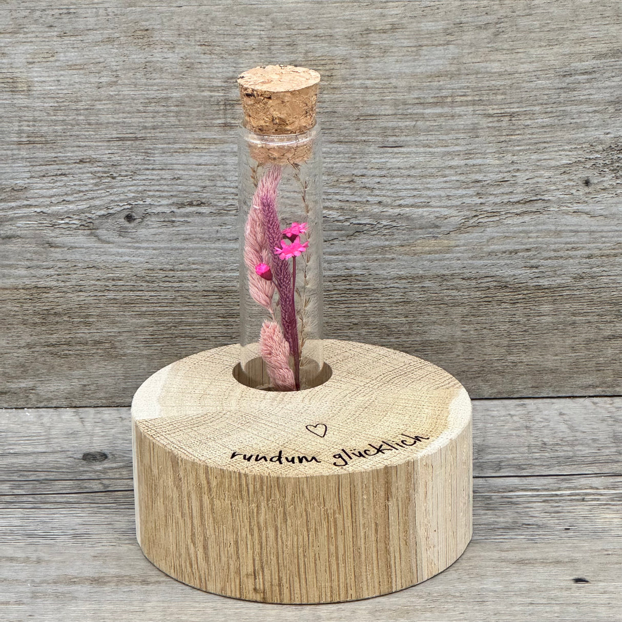 Deko Block Vase rundum glücklich