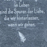 Schiefertafel 14 cm x 9,5 cm, Trauer- Spuren der Liebe
