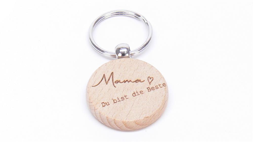 Schlüsselanhänger Holz rund